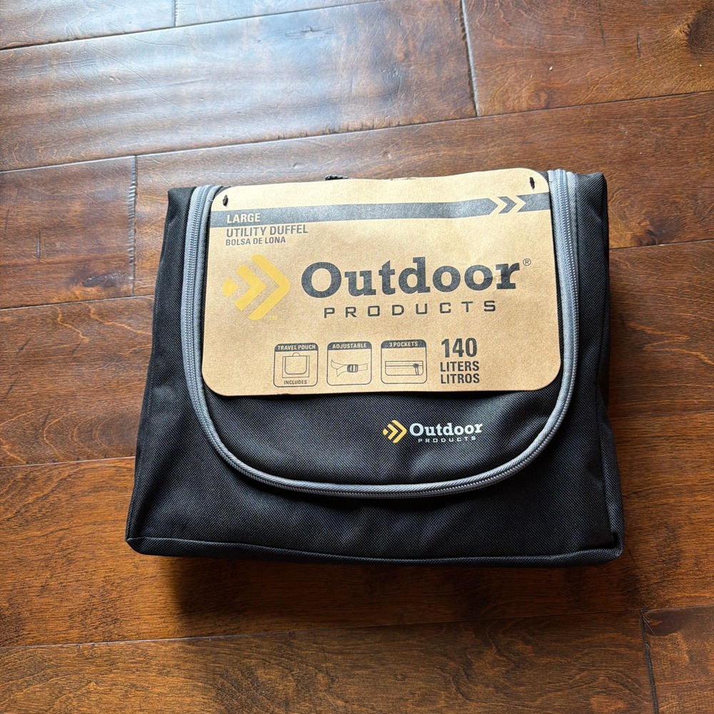 Outdoor Products Large Utility Duffel Bag Black 140L 30x15 Pouch NEW